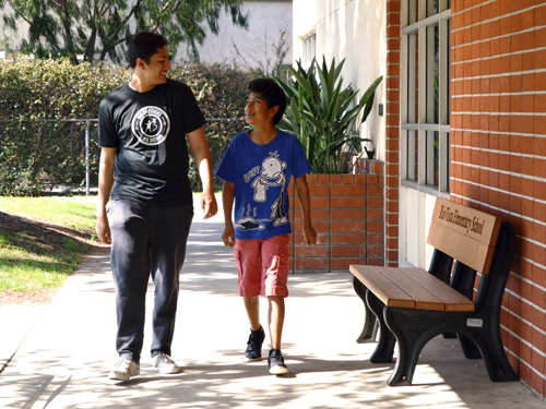 Big Brother Kyle chats with his Little brother.