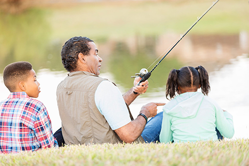 family fishing