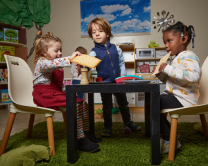 Kids playin restaurant at Early Childhood Learning Center at Temple Beth Tikvah