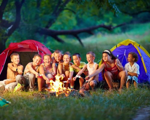 Kids Camping Outdoors
